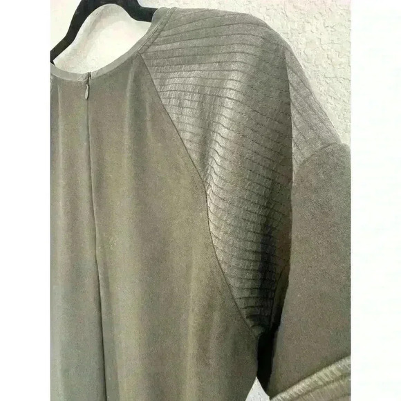 Vince Olive Green Short Sleeve Shift Dress Size Small - Picture 3 of 5